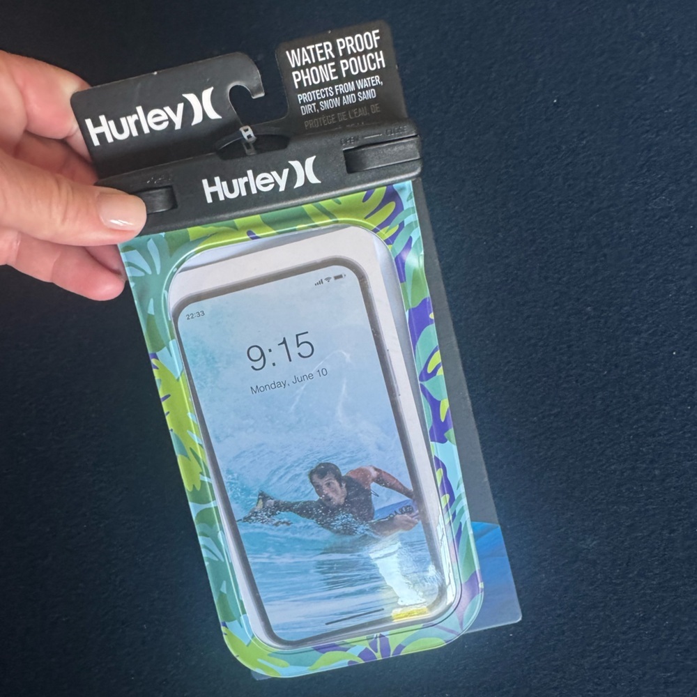 Hurley Blue/green tropical Case w/ lanyard🌴Durable Protective waterproof Cover💦
